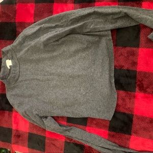 grey crop long sleeve turtle neck